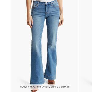 7 For All Mankind Dojo Tailorless High Waist Wide Leg Jeans, Size 27